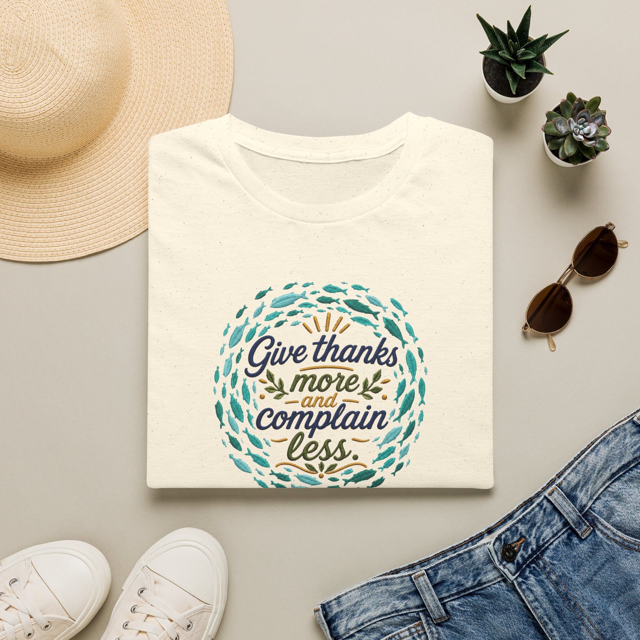 T-Shirt "Give Thanks More and Complain Less"