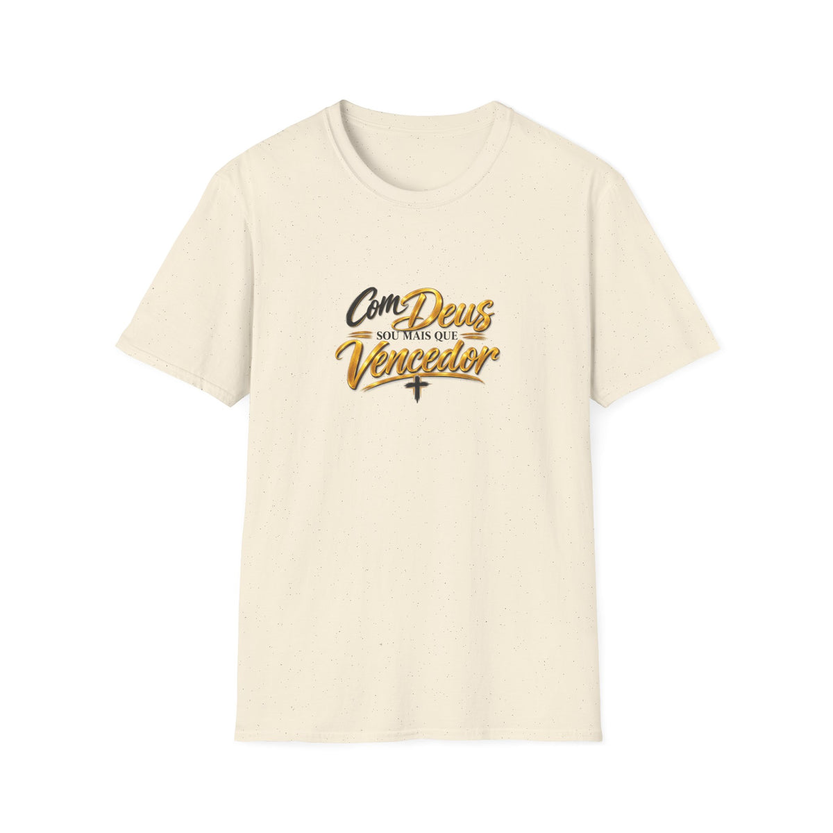 T-Shirt — "Com Deus sou mais que Vencedor" Christian Faith Graphic Tee