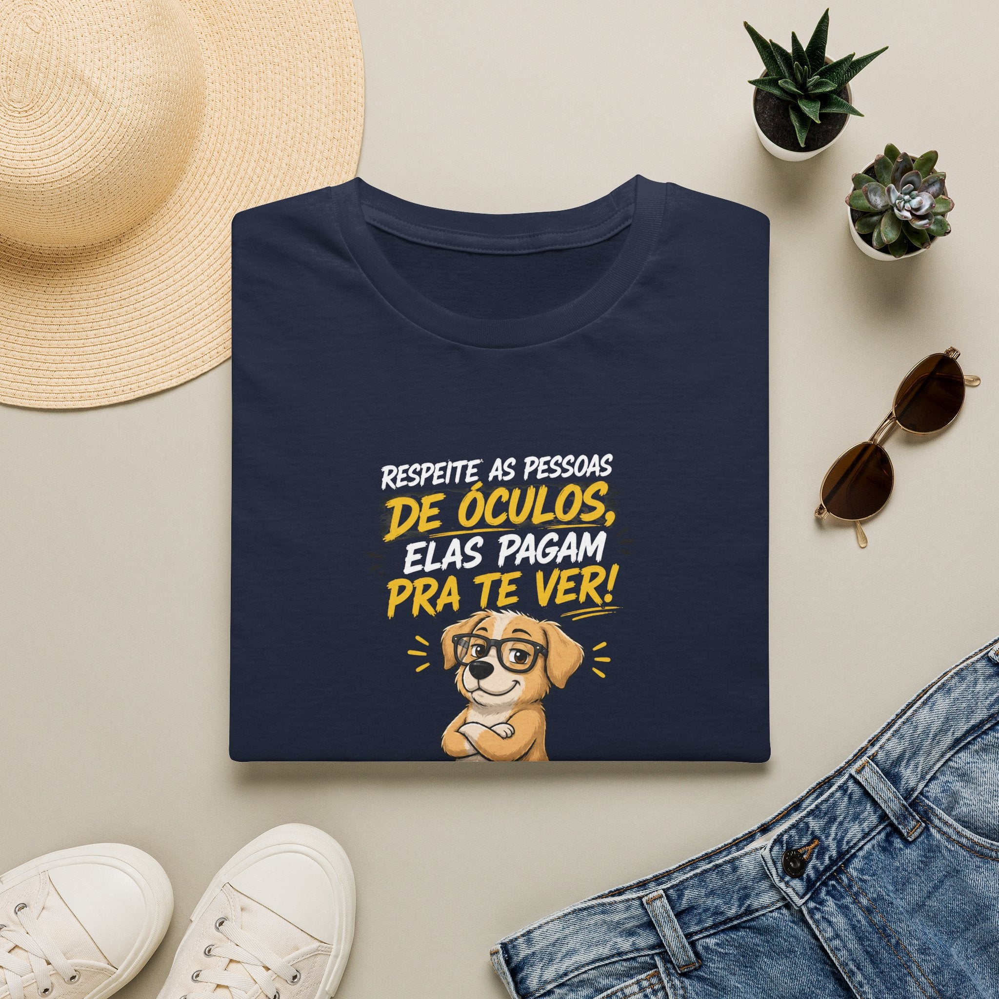 T-Shirt — "Respeite as Pessoas de Óculos, Elas Pagam Pra Te Ver!"
