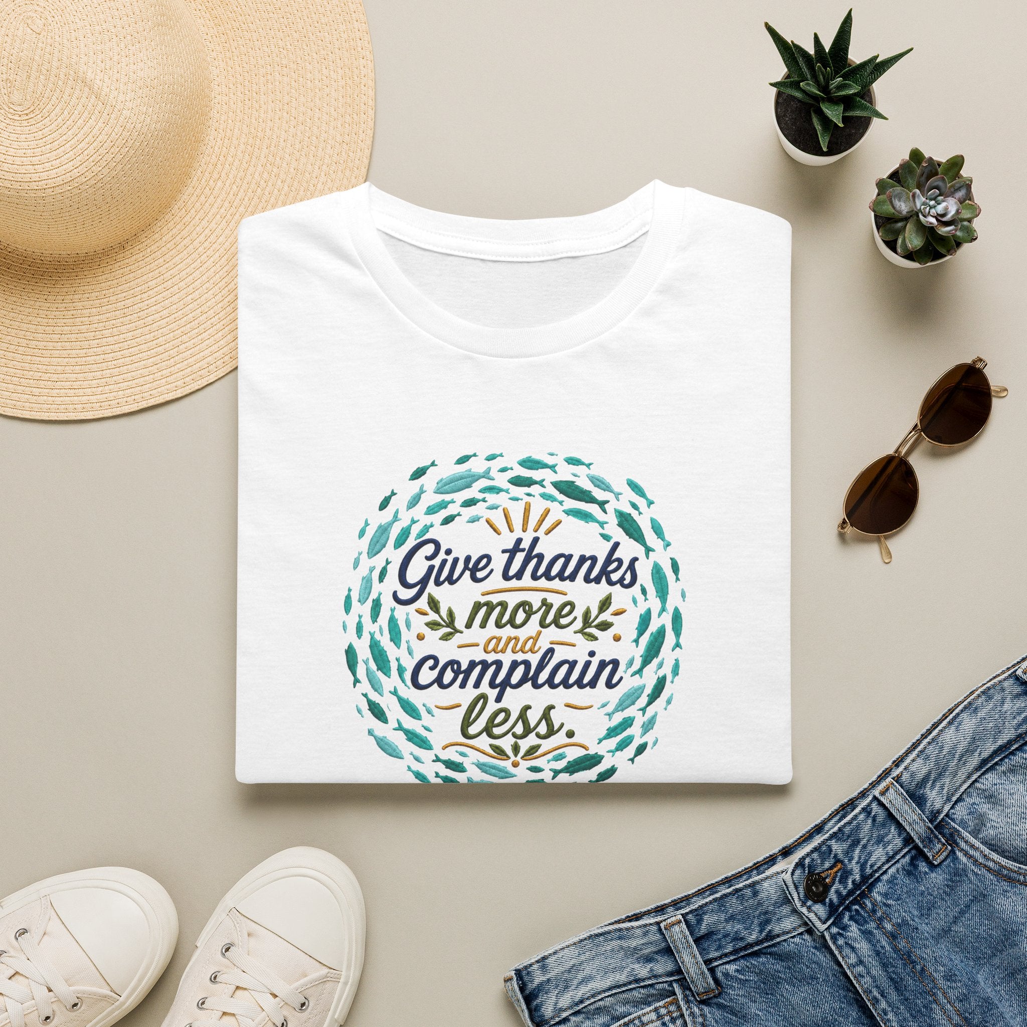 T-Shirt "Give Thanks More and Complain Less"