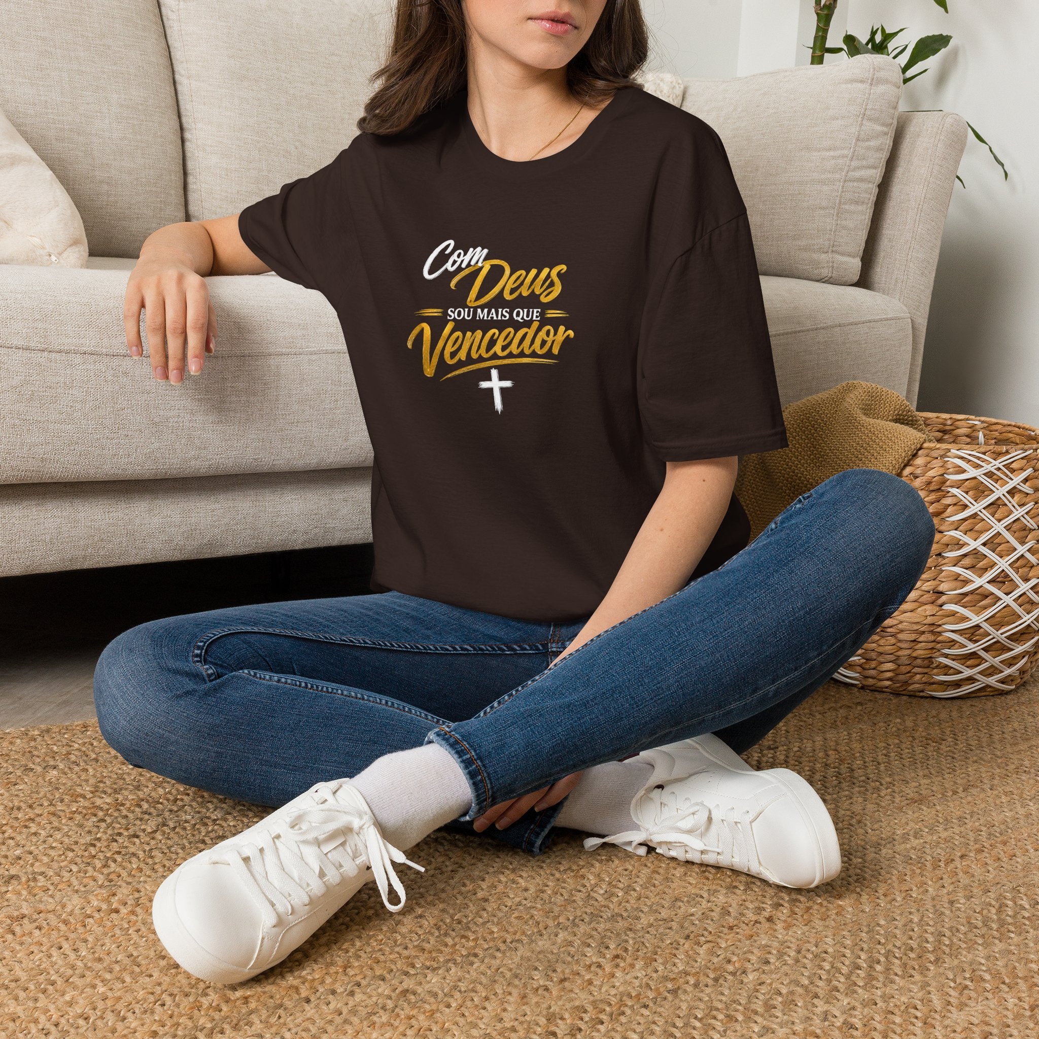 T-Shirt "Com Deus sou mais que vencedor"
