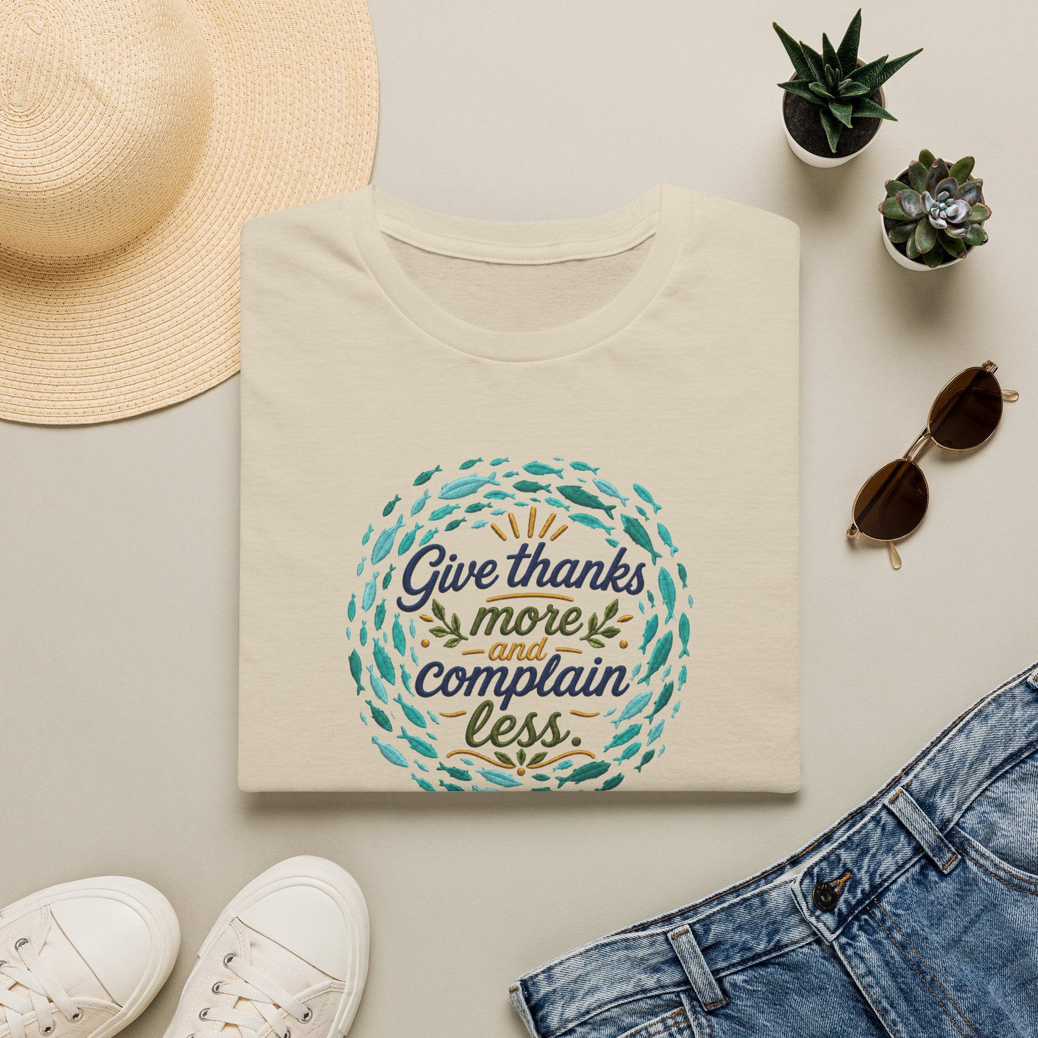 T-Shirt "Give Thanks More and Complain Less"