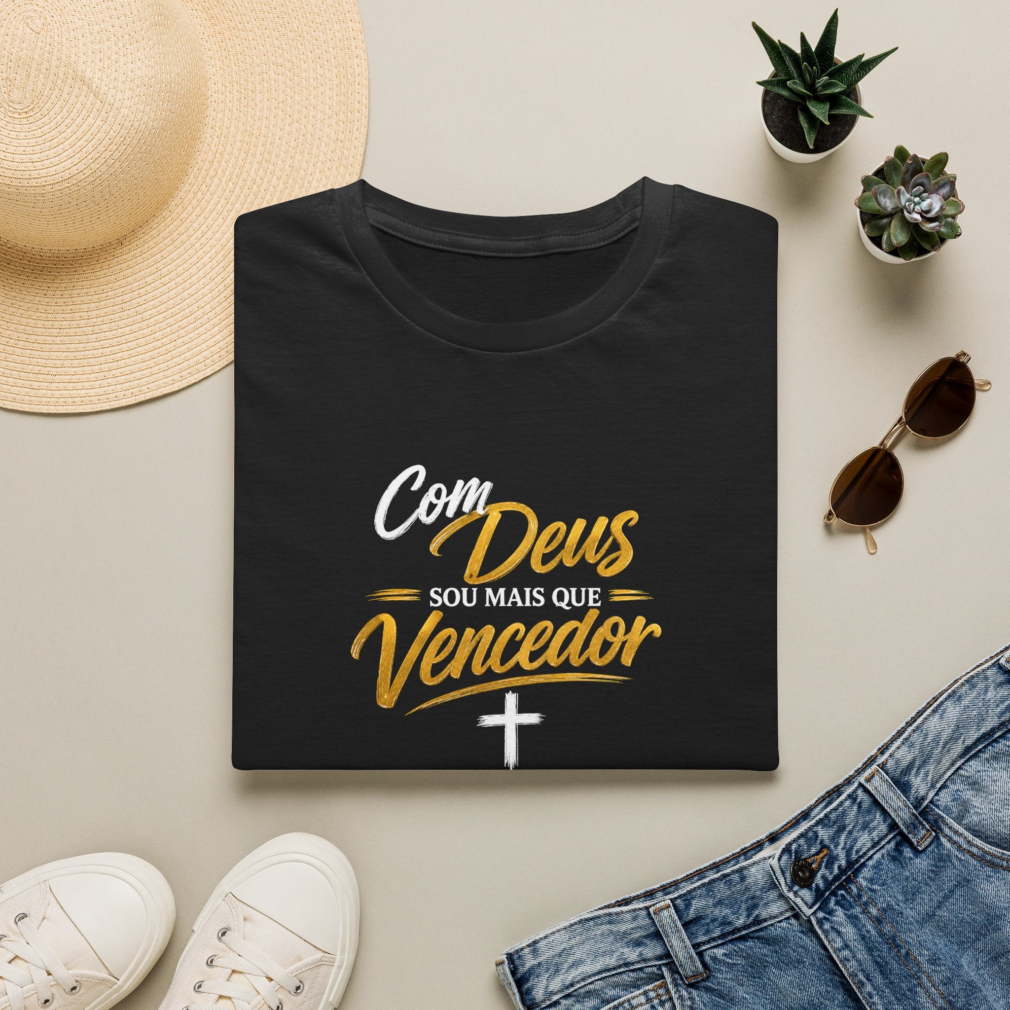 T-Shirt "Com Deus sou mais que vencedor"