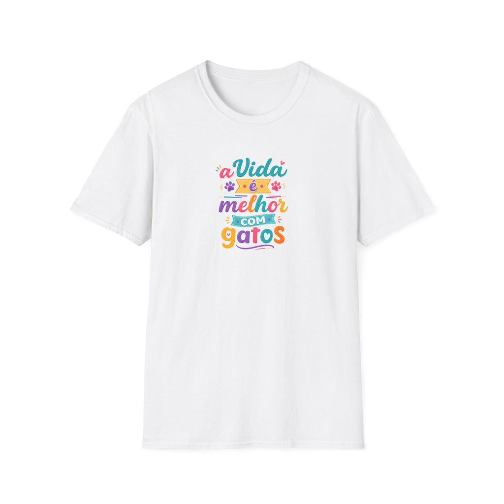 T‑Shirt — "A Vida é Melhor com Gatos"