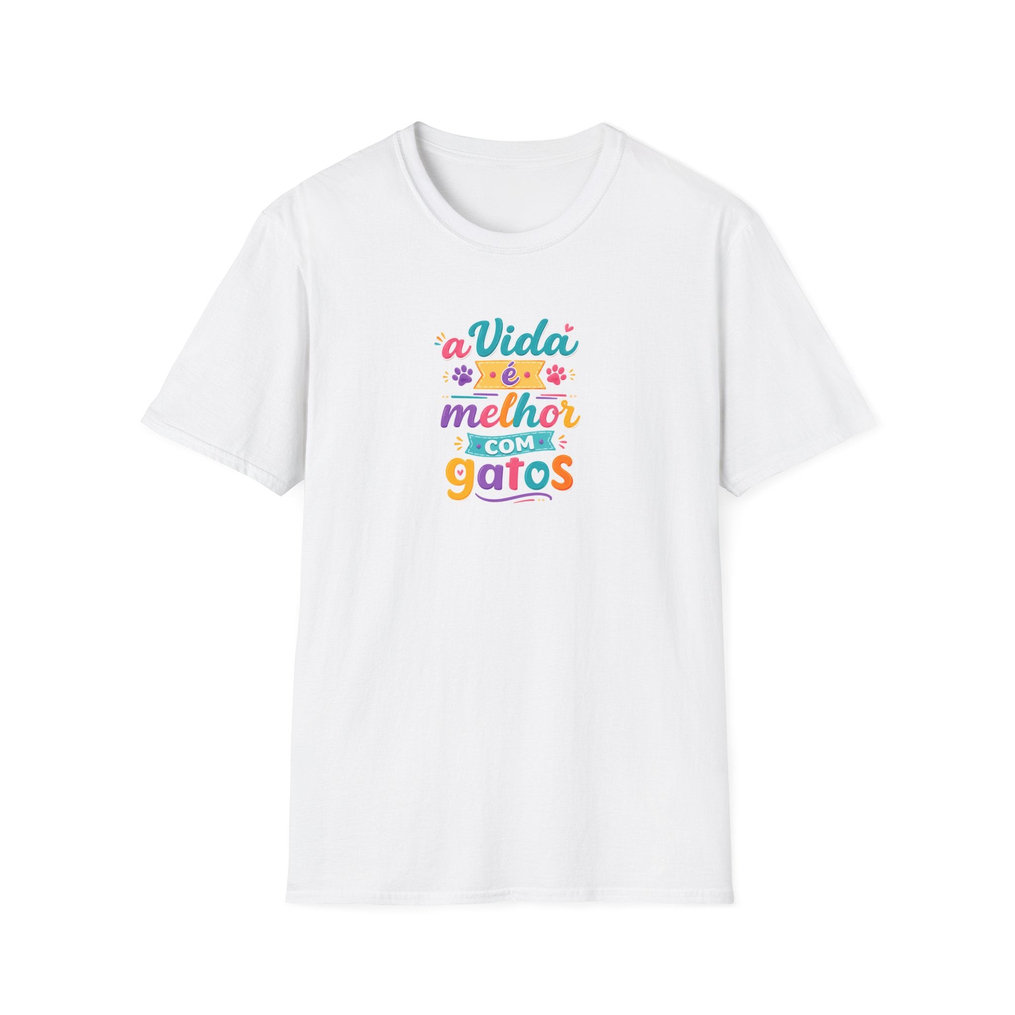T‑Shirt — "A Vida é Melhor com Gatos"