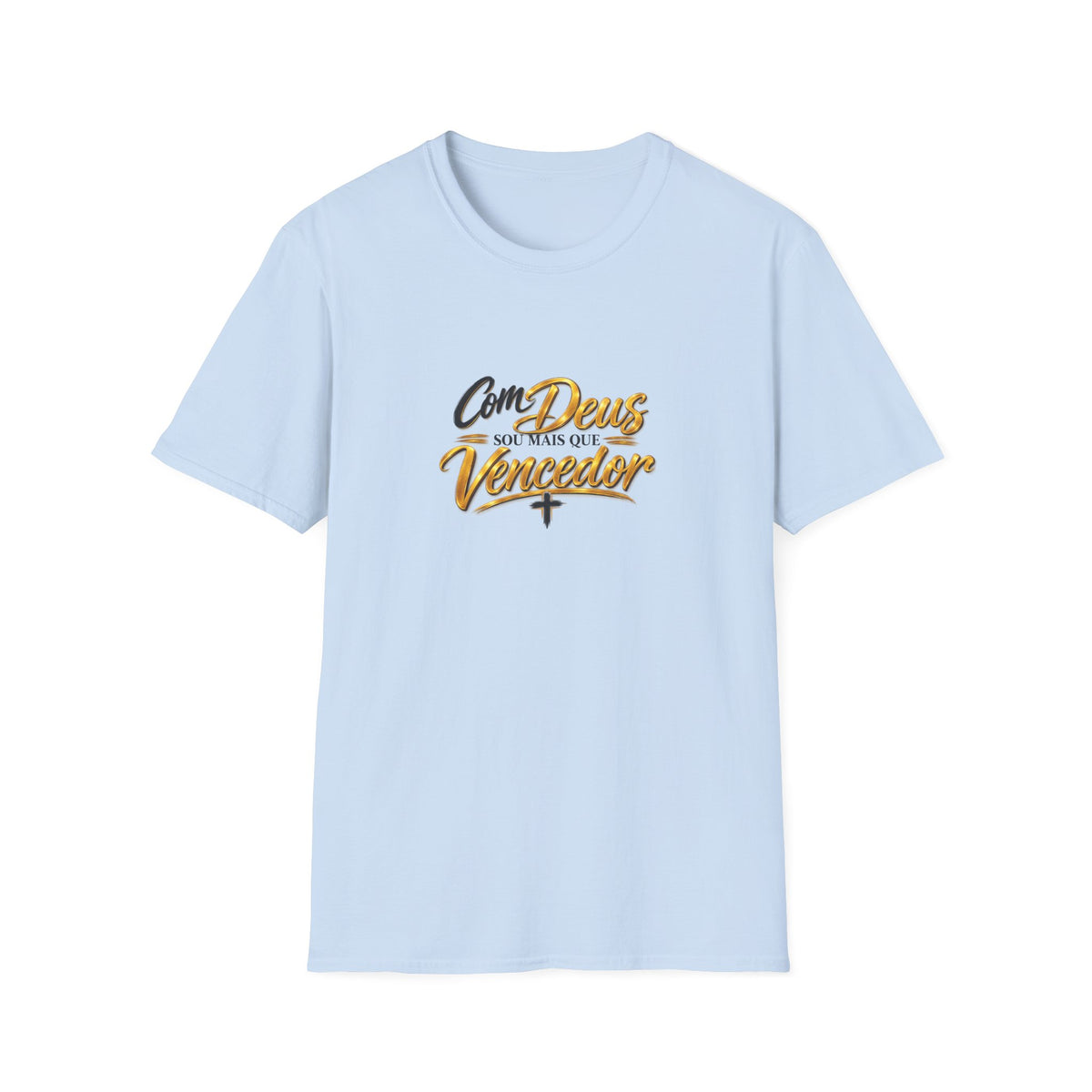 T-Shirt — "Com Deus sou mais que Vencedor" Christian Faith Graphic Tee