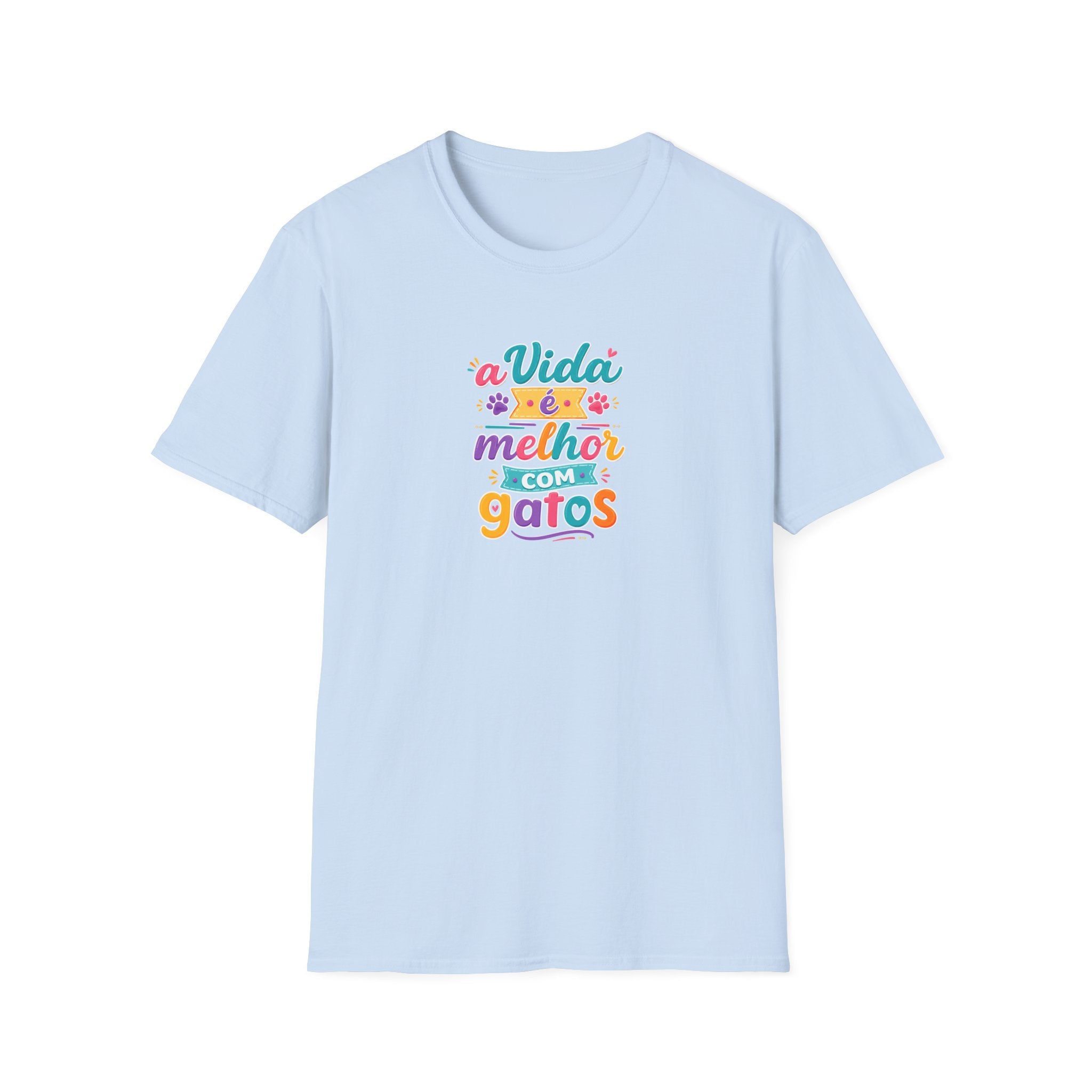 T‑Shirt — "A Vida é Melhor com Gatos"