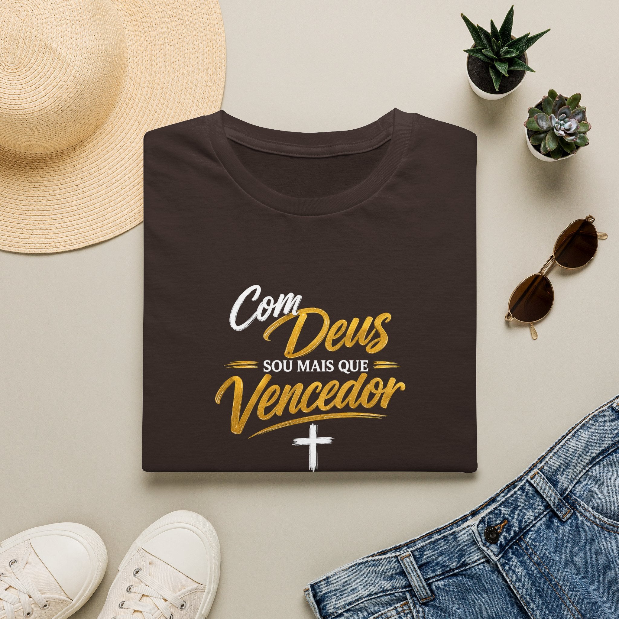 T-Shirt "Com Deus sou mais que vencedor"