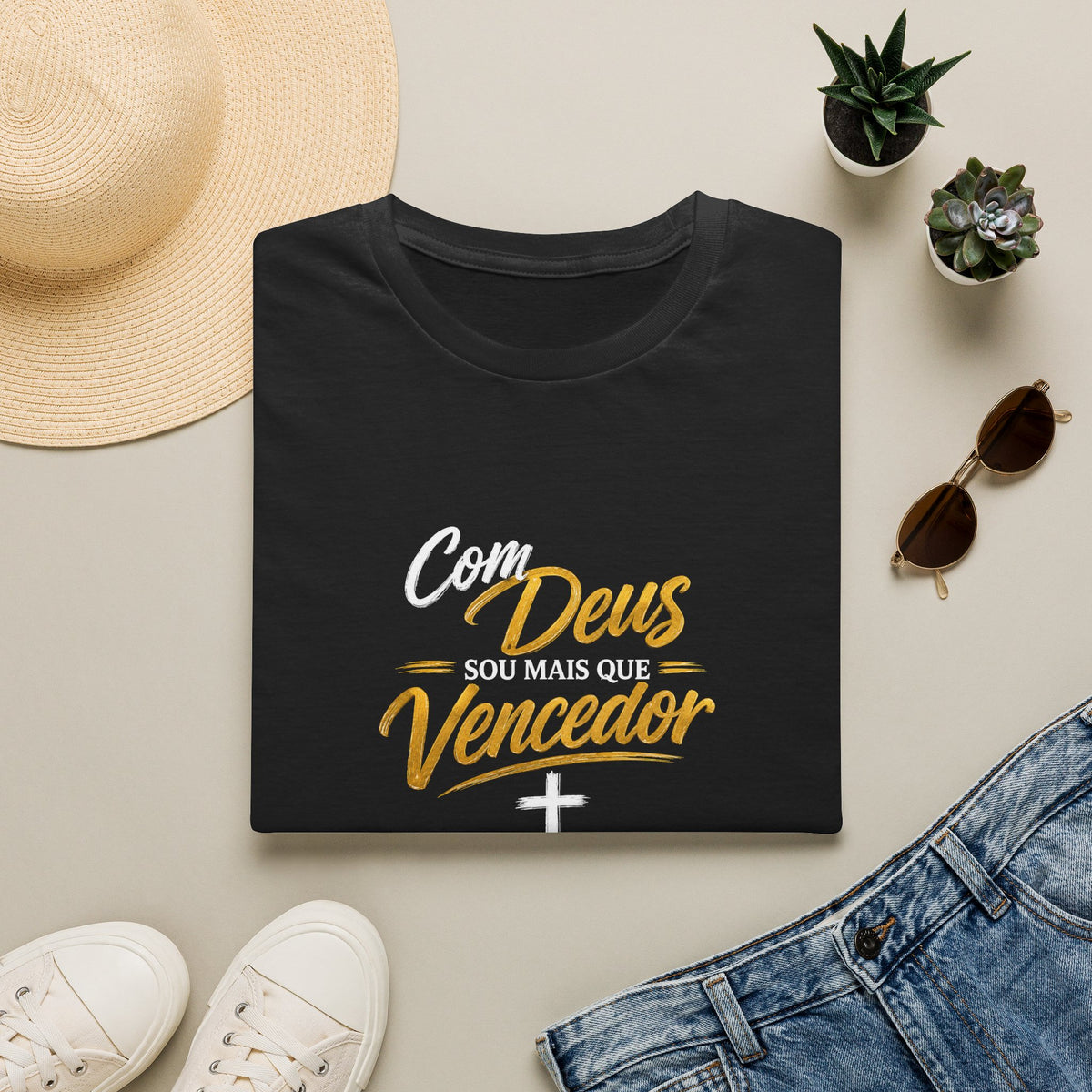 T-Shirt "Com Deus sou mais que vencedor"