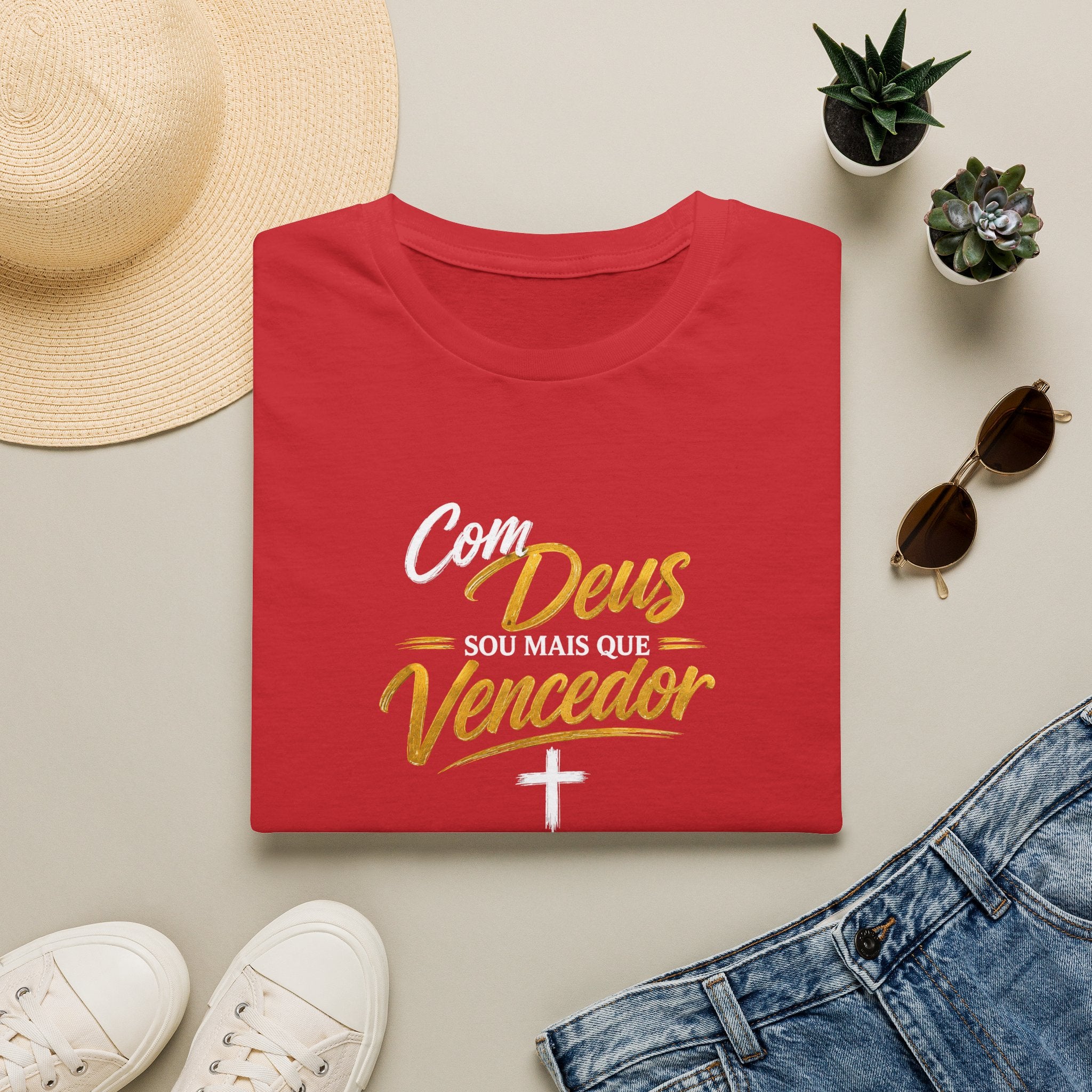 T-Shirt "Com Deus sou mais que vencedor"