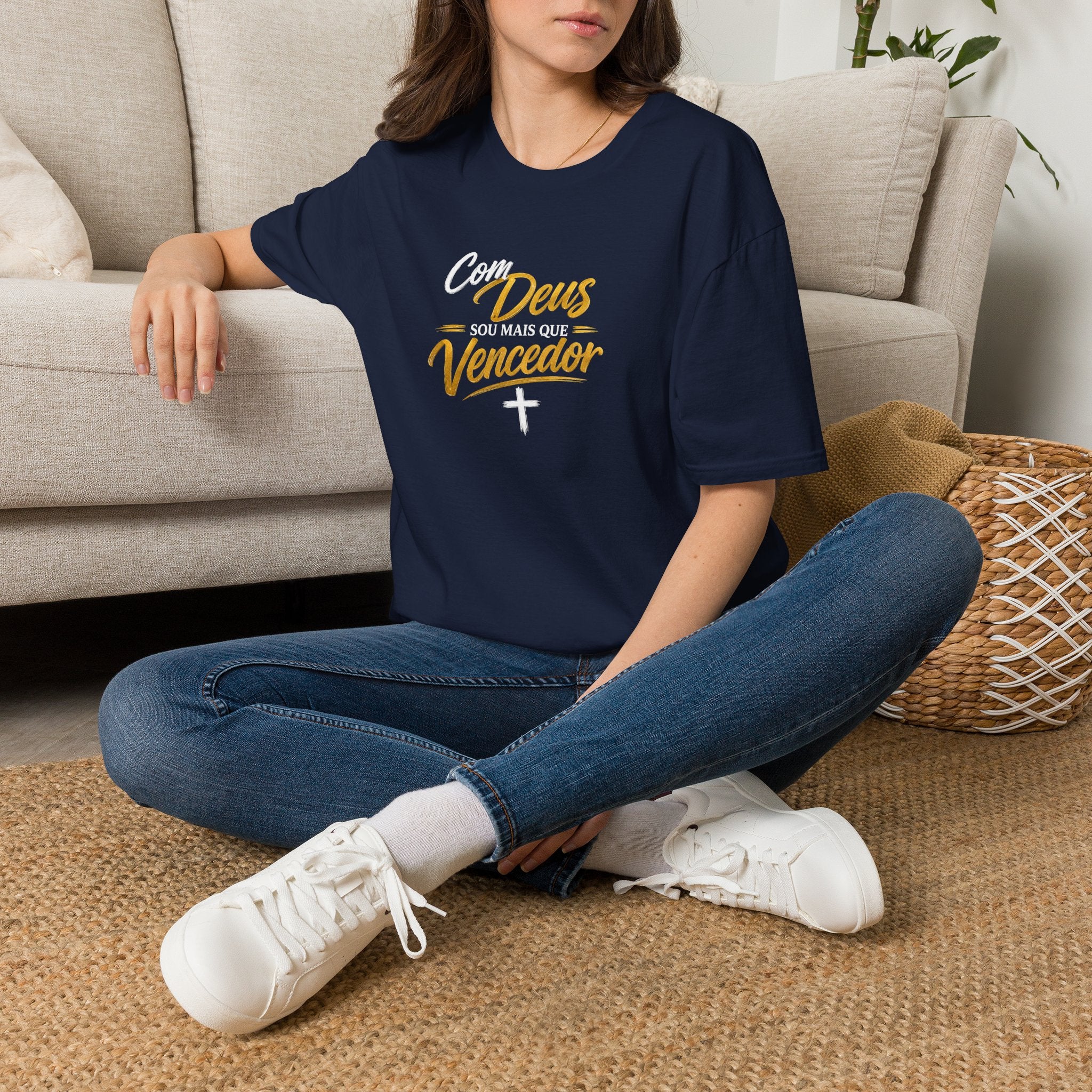 T-Shirt "Com Deus sou mais que vencedor"