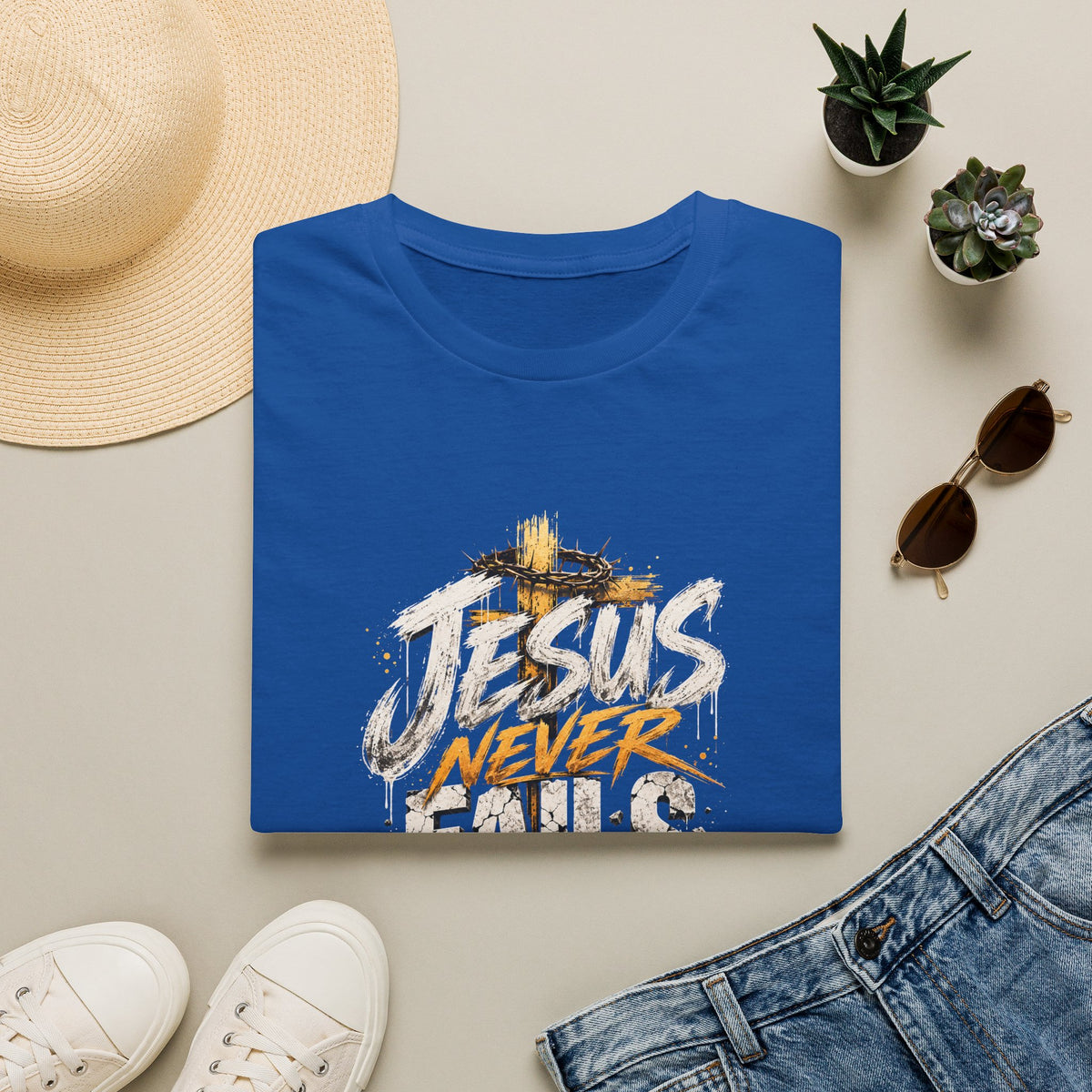 T-Shirt — Jesus Never Fails
