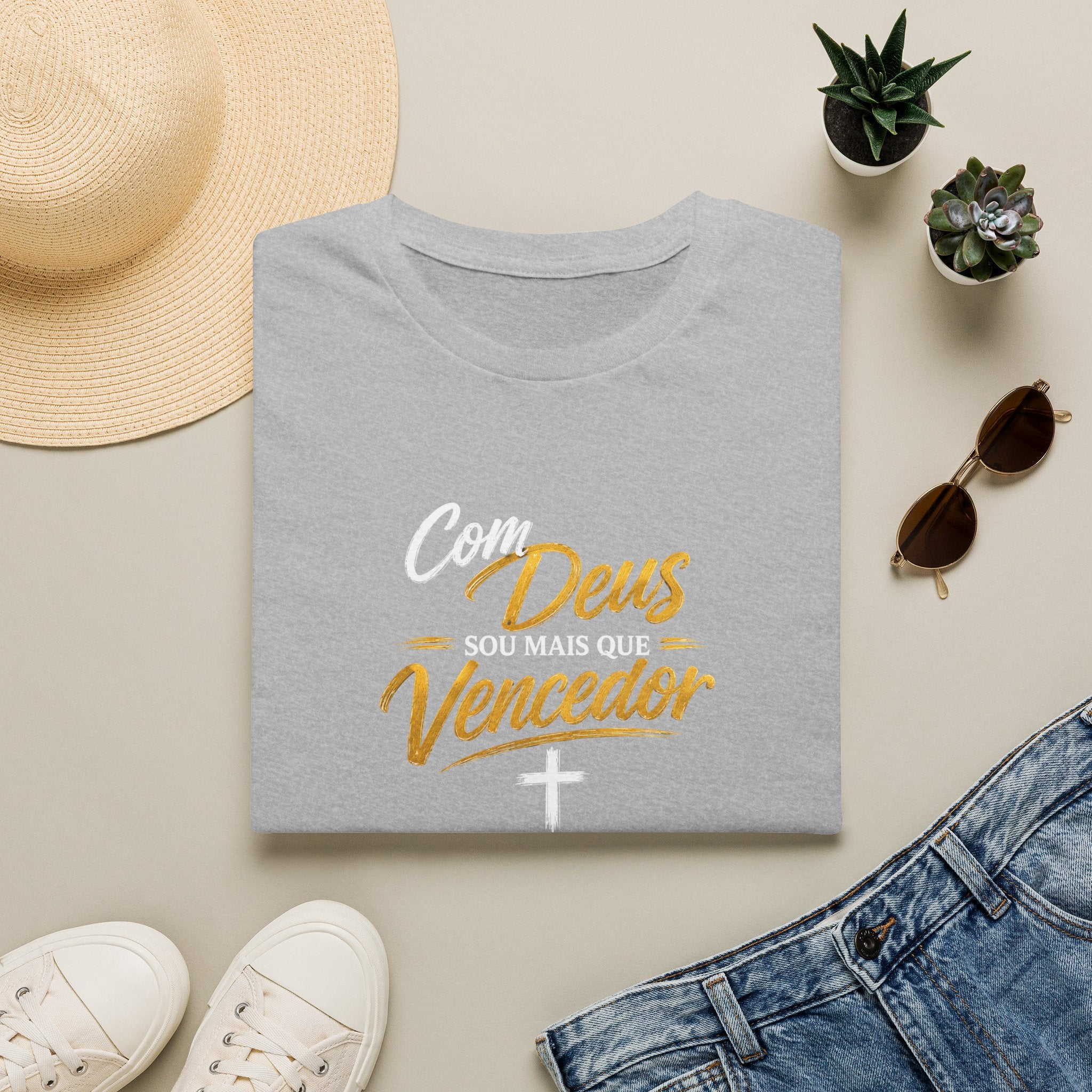 T-Shirt "Com Deus sou mais que vencedor"