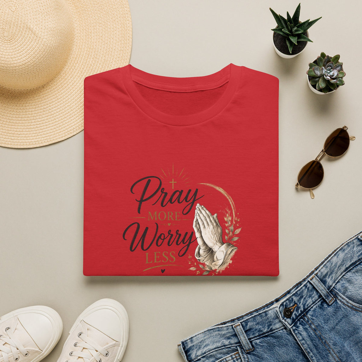 T-Shirt — "Pray More Worry Less"