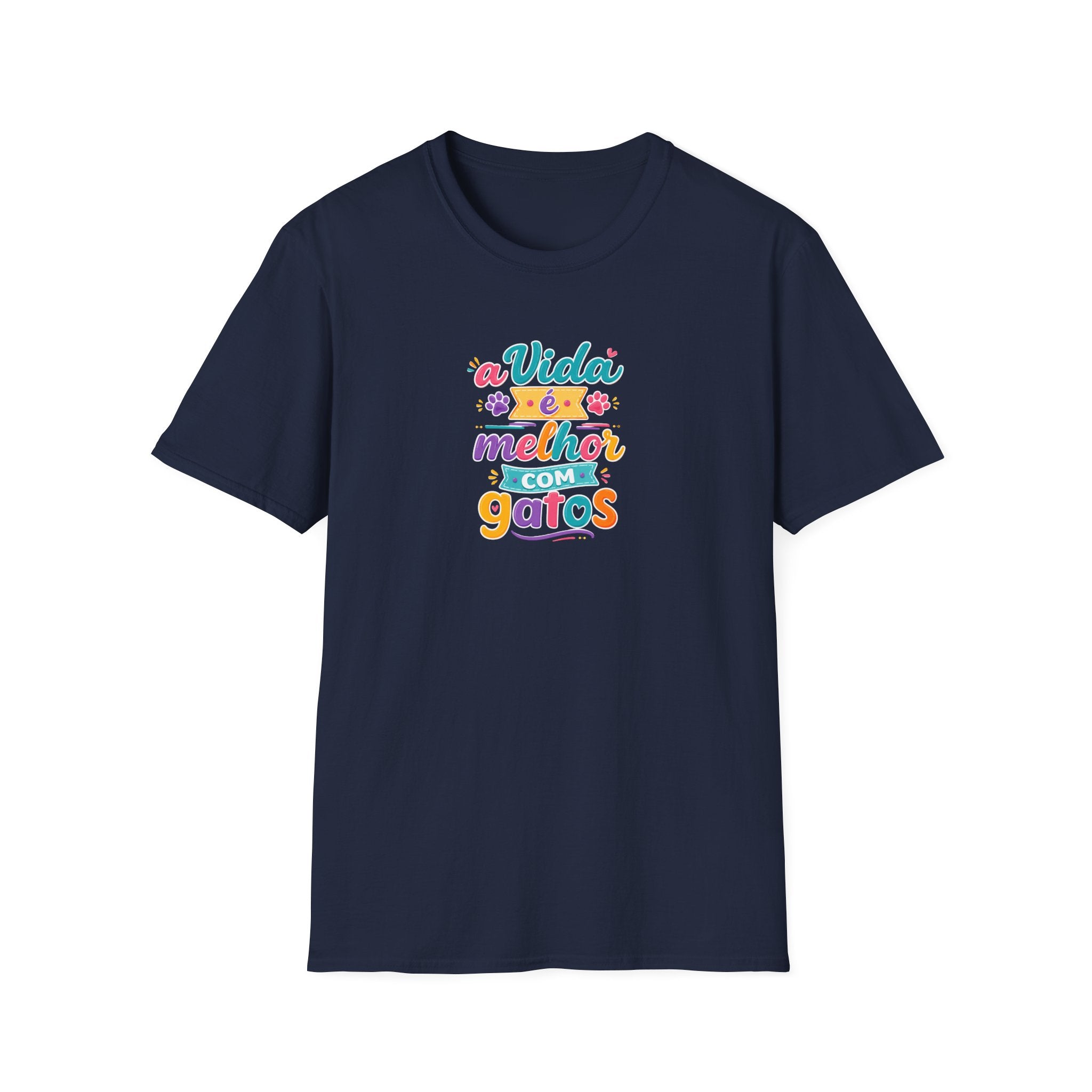 T‑Shirt — "A Vida é Melhor com Gatos"