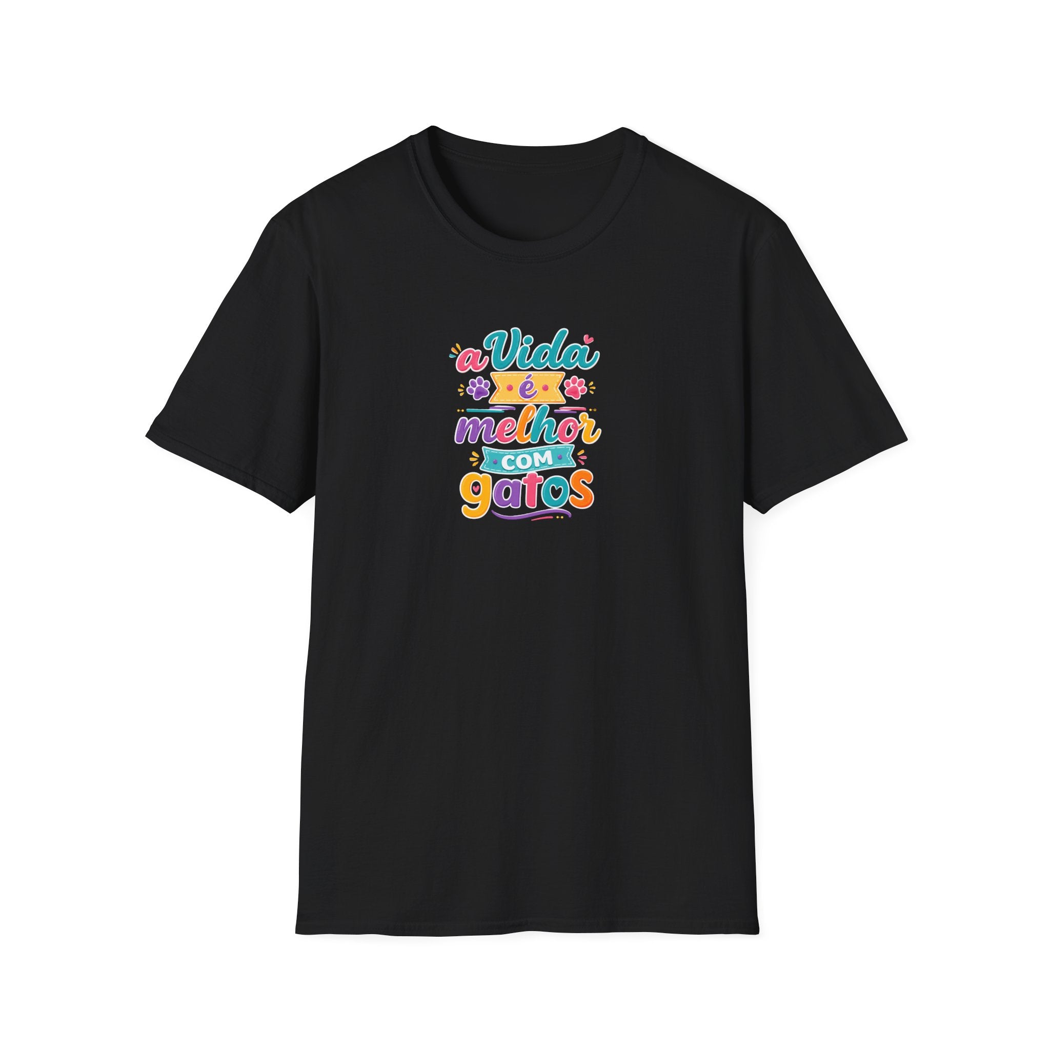T‑Shirt — "A Vida é Melhor com Gatos"
