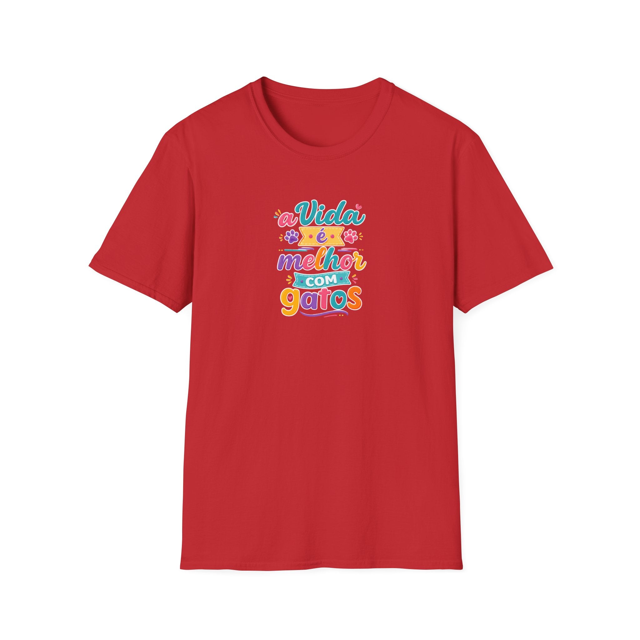 T‑Shirt — "A Vida é Melhor com Gatos"