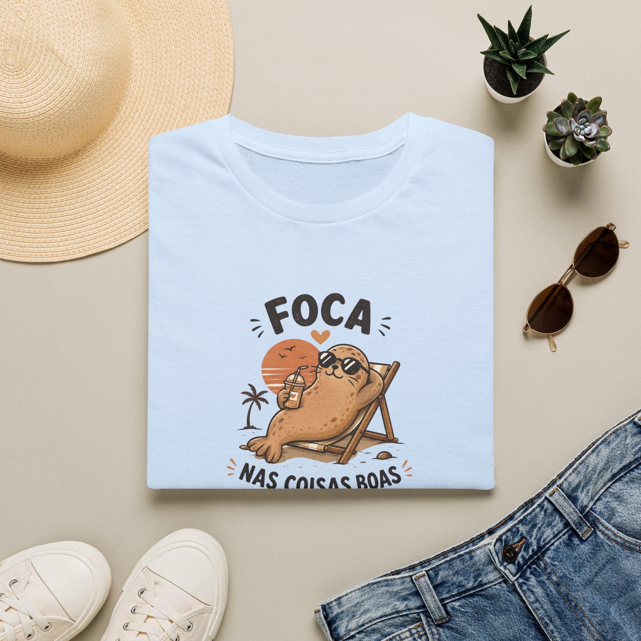T-Shirt — "Foca nas Coisas Boas"
