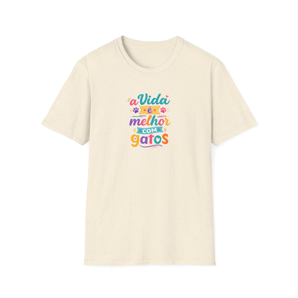 T‑Shirt — "A Vida é Melhor com Gatos"