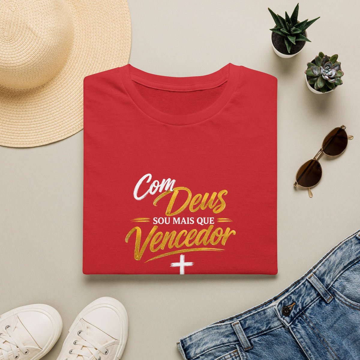 T-Shirt "Com Deus sou mais que vencedor"