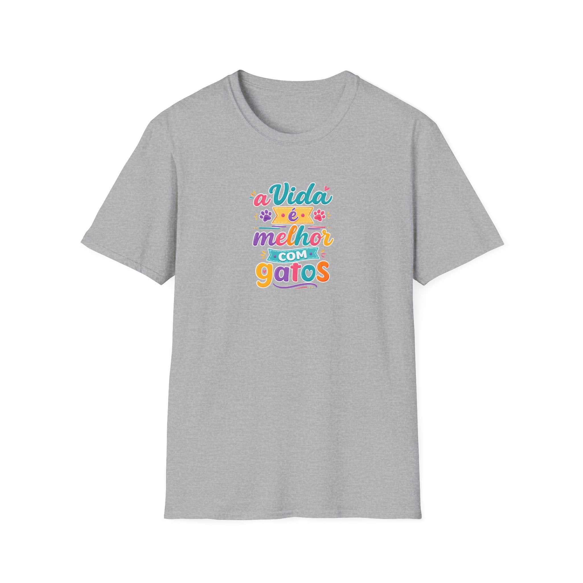 T‑Shirt — "A Vida é Melhor com Gatos"